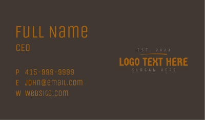 Gothic Urban Wordmark Business Card