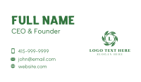 Natural Leaves Letter Business Card