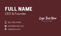 Retro Fashion Brand Wordmark Business Card