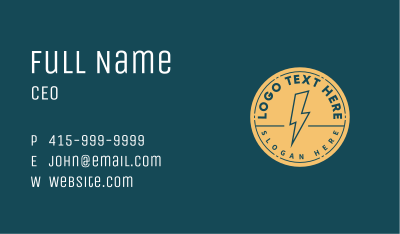 Minimalist Electric Lightning Business Card