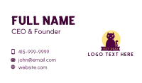 Cute Purple Cat Business Card Design