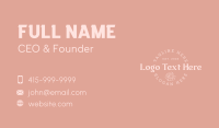 Whimsical Floral Serif Wordmark Business Card