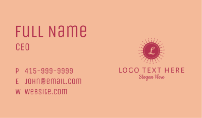 Dainty Beauty Brand Letter  Business Card