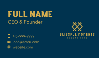 Gold Letter X Company  Business Card Image Preview