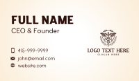 Caduceus Shield Emblem Business Card