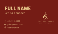 Premium Calligraphy Letter S Business Card