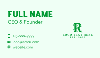 Natural Leaf Letter R Business Card