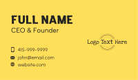 Doodle Writing Wordmark Business Card