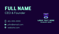 Neon Gamer Mascot Business Card Design