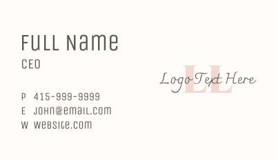 Designer Boutique Lettermark Business Card