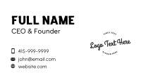 Stylish Fashion Round Wordmark Business Card