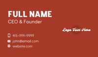 Retro White Wordmark Business Card