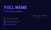 Retro Neon Wordmark Business Card Design