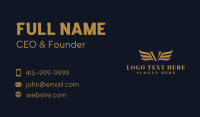 Golden Wing Letter V Business Card