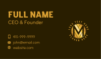 Metallic Gold Letter M Business Card