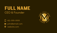 Metallic Gold Letter M Business Card Design
