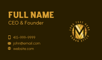 Metallic Gold Letter M Business Card