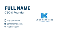 Professional Startup Letter K Business Card