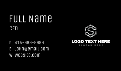 Steel Fabrication Letter S Business Card Image Preview