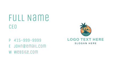 Tropical Beach Resort Business Card