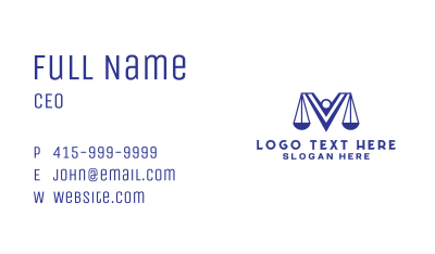 Blue V Lawyer Business Card Image Preview