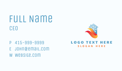 Heating & Cooling Home Business Card Image Preview