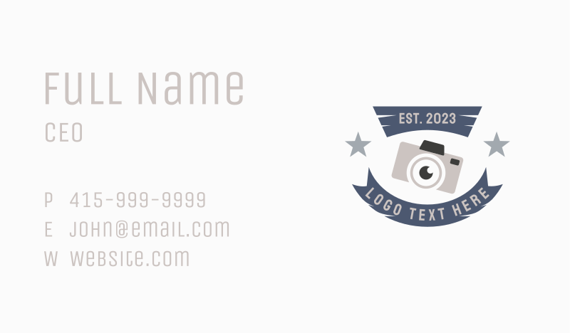 Photojournalist Business Card example 2