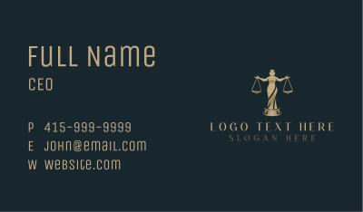 Woman Law Justice Business Card