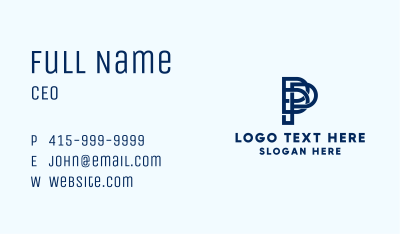 Letter PD Monogram Business Card