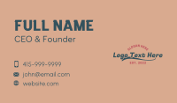 Vintage Generic Wordmark Business Card