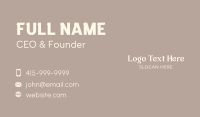 Elegant Minimalist Wordmark Business Card