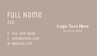 Elegant Minimalist Wordmark Business Card