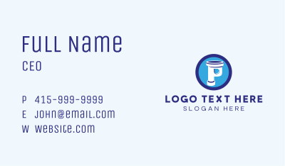 Plumbing Pipe Letter P Business Card