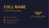 Gold Medieval Eagle Business Card