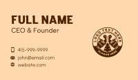 Chainsaw Lumberjack Badge Business Card Design