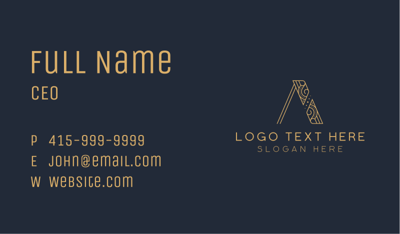 Luxury Business Card example 2