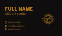 Gold Vintage Floral Badge Business Card Design