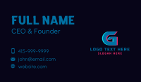 Cyber Glitch Letter G  Business Card Design