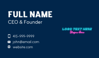 Neon Light Party Business Card