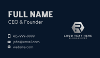 Tech Startup Business Letter R Business Card Design