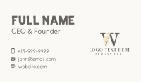 Luxury Floral Letter W Business Card