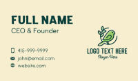 Cute Green Bird Business Card Design