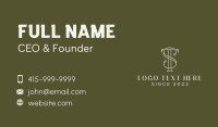 T & S Monogram Lettering Business Card