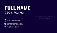 Glitch Neon Wordmark Business Card