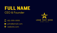 Gold Star Letter W Business Card Design