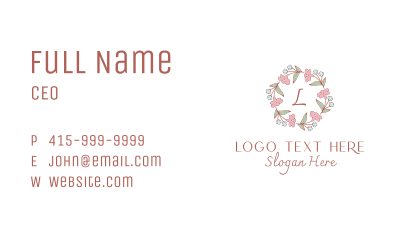 Floral Charm Lettermark Business Card