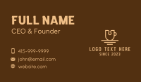 Brown Cafe Letter U Business Card