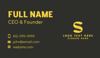 Screw Construction Letter S Business Card