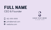 Purple Letter S Business Card