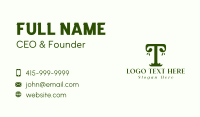 Garden Pillar Letter T Business Card Design